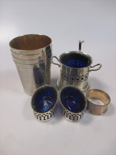 Lot 239 - Various cased silver spoon sets and other...