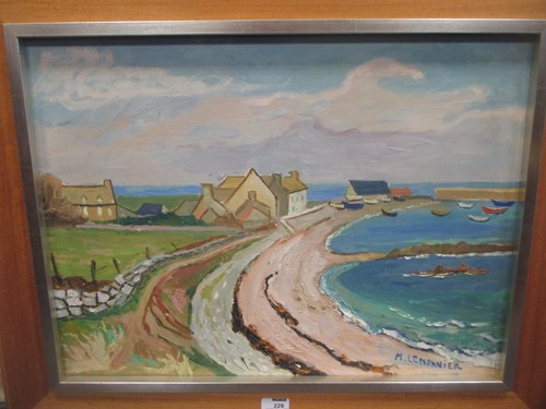 Lot 229 - M. Lemonnier - Britanny , signed, oil on...