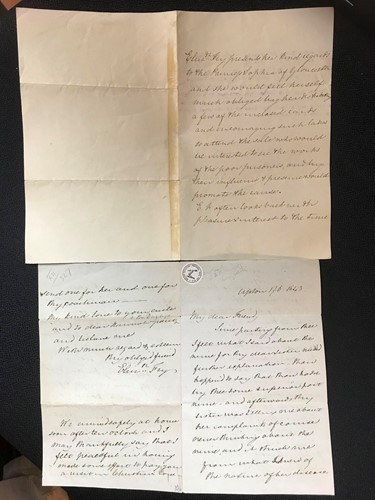 Lot 191 - FRY (Elizabeth) two manuscript letters signed