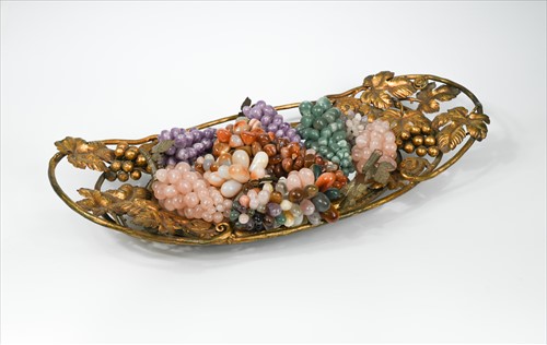 Lot 413 - A gilt metal mirrored tray, 20th century