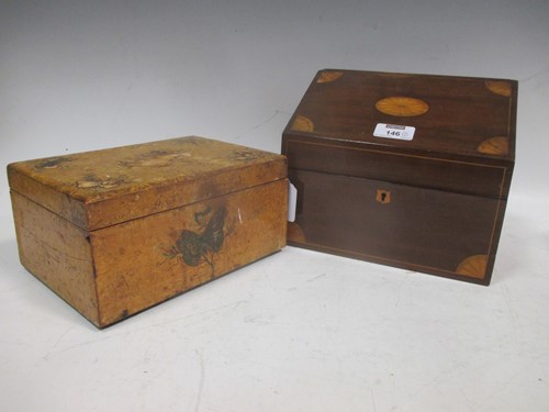 Lot 146 - A Victorian lidded box, together with an...