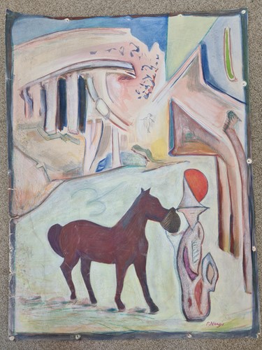Lot 288 - After Paul Neagu, Horse and Clown in a fantasy...