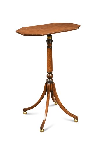 Lot 301 - A mahogany and oak height adjustable pedestal occasional table
