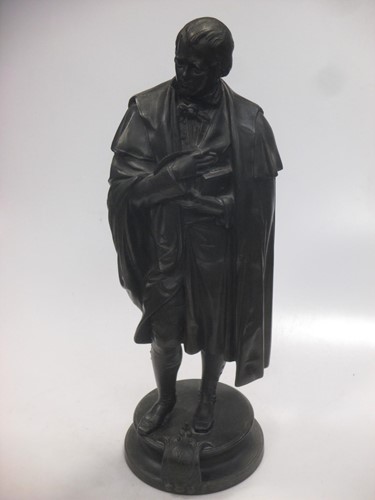 Lot 30 - A 19th century bronzed spelter figure of Sir Walter Scott