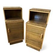 Lot 206 - A pair of Art Deco walnut pot cupboards by Pratts of Bradford