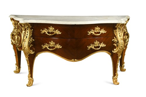 Lot 246 - A Louis XV style ormolu mounted kingwood commode by Henry Dasson