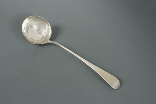 Lot 450 - A George II silver soup ladle