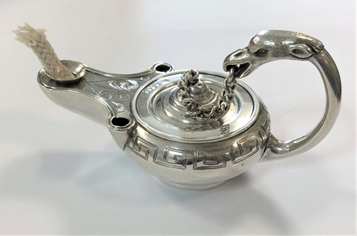 Lot 393 - A Victorian silver novelty table cigar lighter