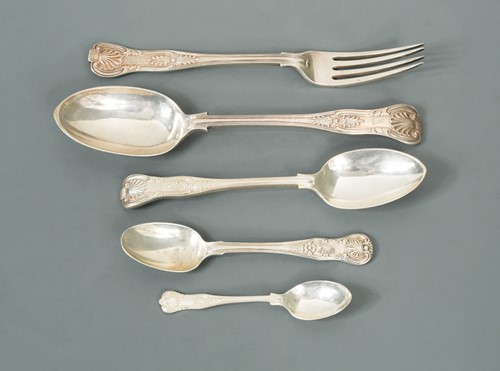 Lot 544 - A 24 piece harlequin set of Victorian silver flatware with 11 additions