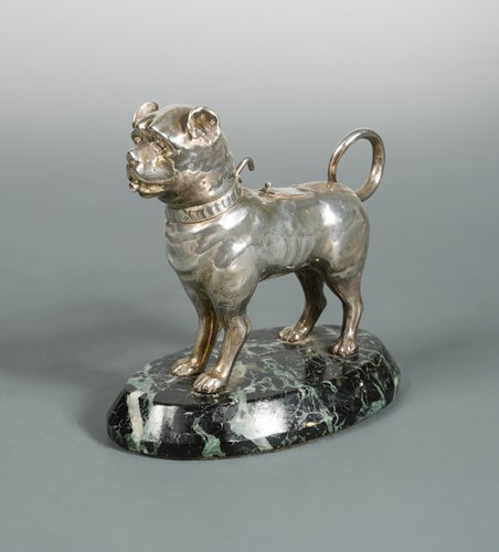 Lot 392 - A novelty Victorian silver table cigar lighter