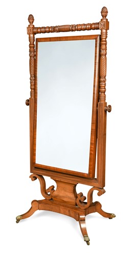 Lot 98 - A Regency mahogany cheval mirror