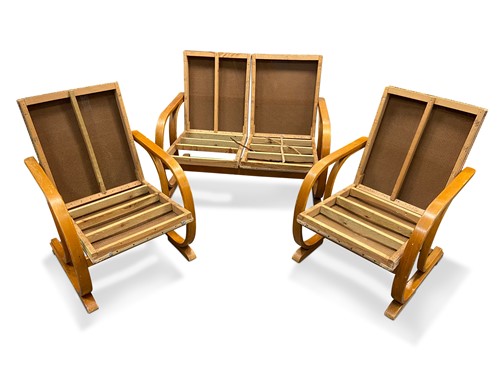 Lot 202 - An Art Deco bentwood three-piece suite