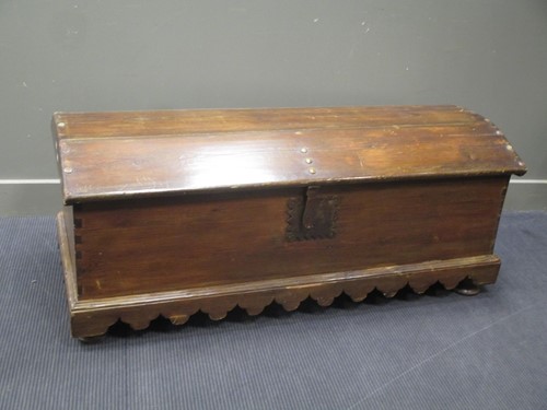 Lot 369 - A 19th century Spanish dome topped chest
