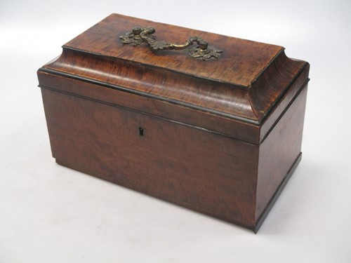 Lot 13 - George III satinwood tea caddy