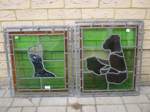 Lot 174 - Two stained glass fragments, probably 18th...