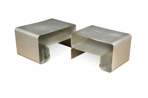Lot 248 - Two similar bent aluminium side tables