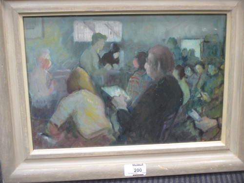 Lot 200 - Modern British School The Reading oil on board...
