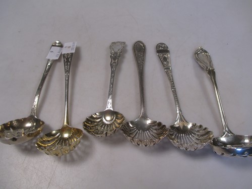 Lot 114 - A collection of 6 Victorian silver sifting...