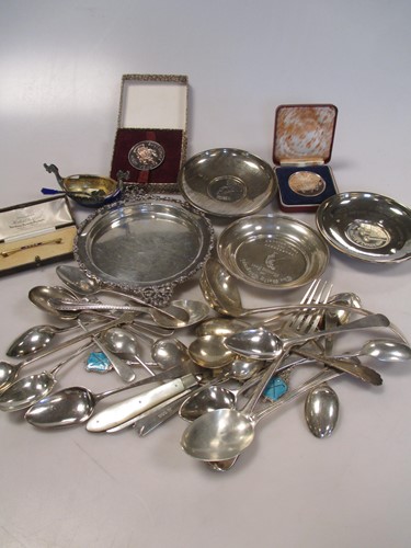 Lot 120 - A collection of silver flatware, 4 silver...