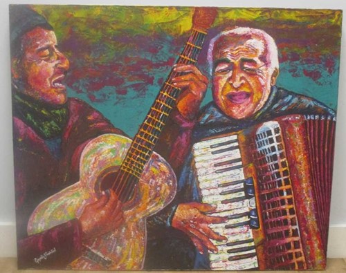 Lot 274 - Gisella Stapleton (contemporary) Two musicians...