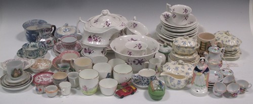 Lot 18 - A late Victorian floral teaset, a child's...