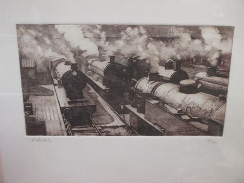 Lot 211 - Roger Forbes railway station signed and...