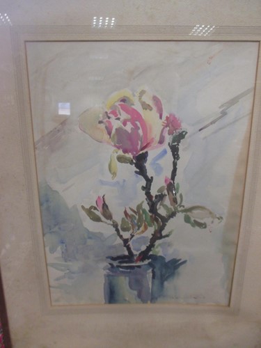 Lot 217 - Lucie Charles Magnolias watercolour 48 x 35cm...