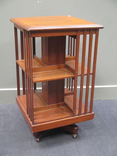 Lot 342 - A mahogany revolving bookcase 82 x 49 x 49cm