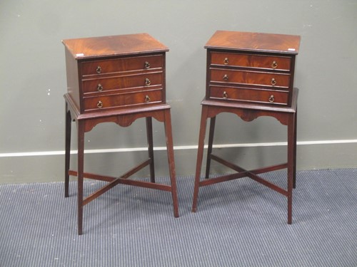 Lot 334 - A pair of bedsides, one with a hinged lid and...