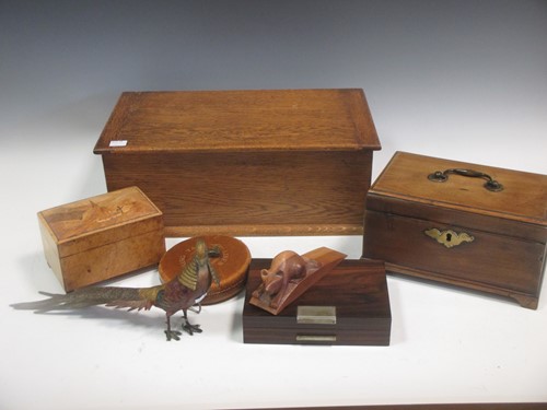 Lot 55 - A Georgian mahogany caddy box, an inlaid box,...
