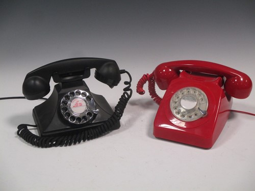 Lot 22 - Two modern copies of telephones, one red 'GPO...