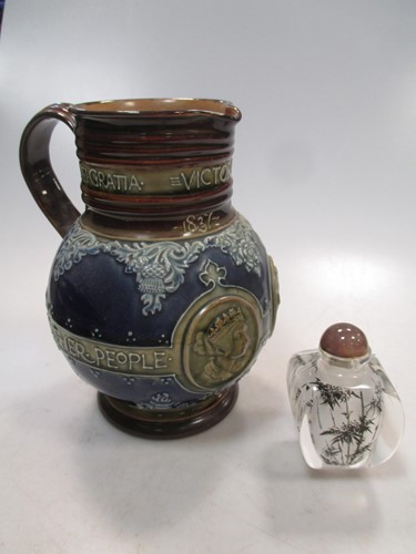 Lot 83 - A Doulton Lambeth 1897 Victoria Jubilee jug,...