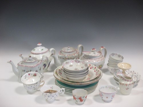 Lot 52 - Newhall teapots, tea bowls, plates and a...