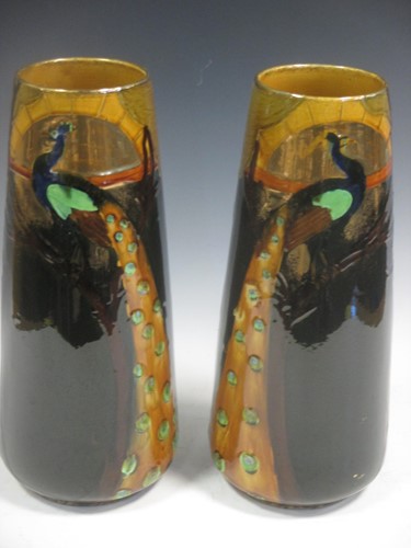 Lot 27 - A pair of Phoenixware vases, 37cm high
