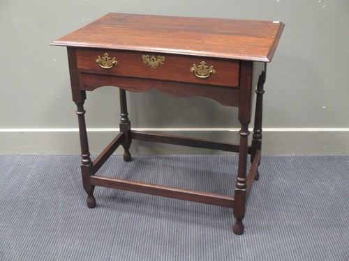 Lot 372 - An 18th century style oak side table with...