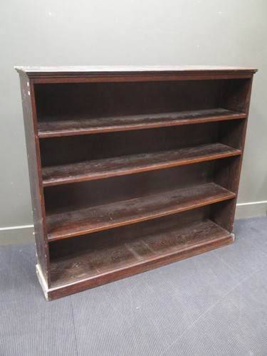Lot 362 - A modern stained oak floorstanding bookcase...
