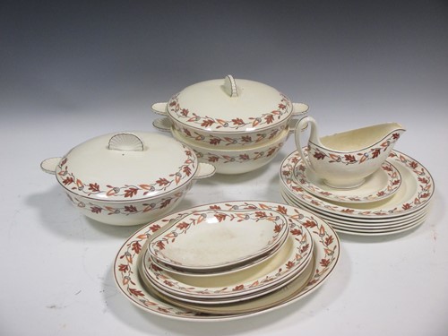 Lot 40 - A Wedgwood turkey oak pattern dinner service...