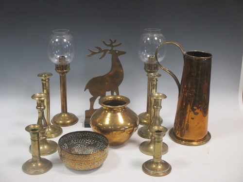 Lot 51 - A collection of brass ware to include...
