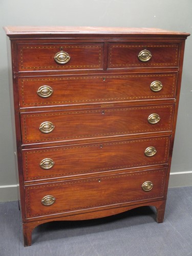 Lot 347 - A large 19th century mahogany chest of drawers,...