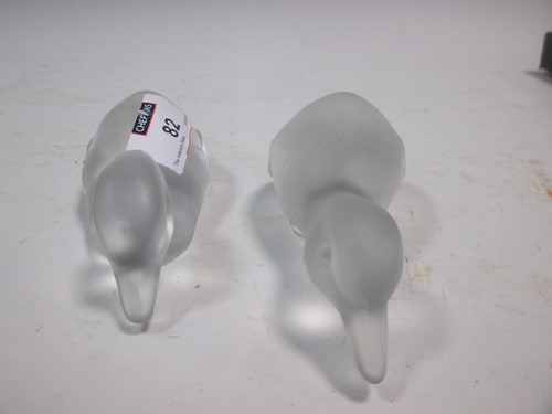 Lot 82 - Two Baccarat opaque glass ducks