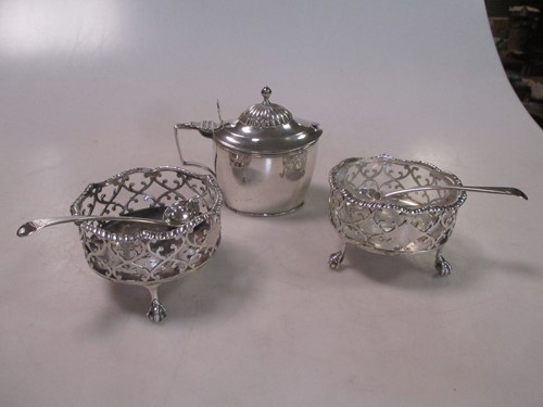 Lot 133 - A pair of George III silver salts (one liner...