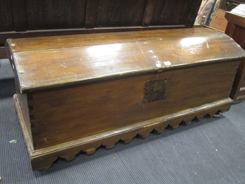 Lot 480 - A 19th century Spanish dome topped chest 142cm...