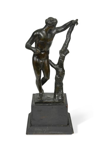 Lot 357A - A Venetian bronze model of the Apollo Sauroctonos, probably late 16th century