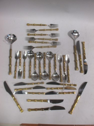 Lot 124 - A collection of faux bamboo brass/bronze...