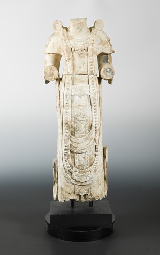 Lot 164 - A Chinese limestone torso of a Bodhisattva, Northern Qi Dynasty style