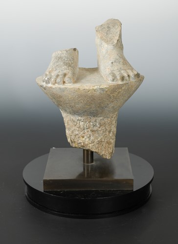 Lot 299 - A Chinese grey stone fragment of a Buddha's feet