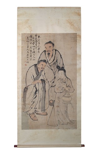 Lot 309 - A Chinese hanging scroll, possibly Qing Dynasty, 19th century