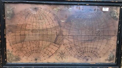 Lot 119 - A needlework world map, dated 1797