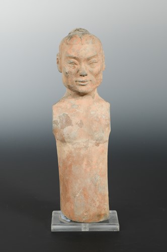 Lot 359 - A Chinese painted pottery, "stick figure', probably Han Dynasty