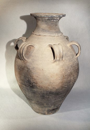 Lot 361 - A Chinese light-grey pottery, large storage jar, of Han Dynasty type